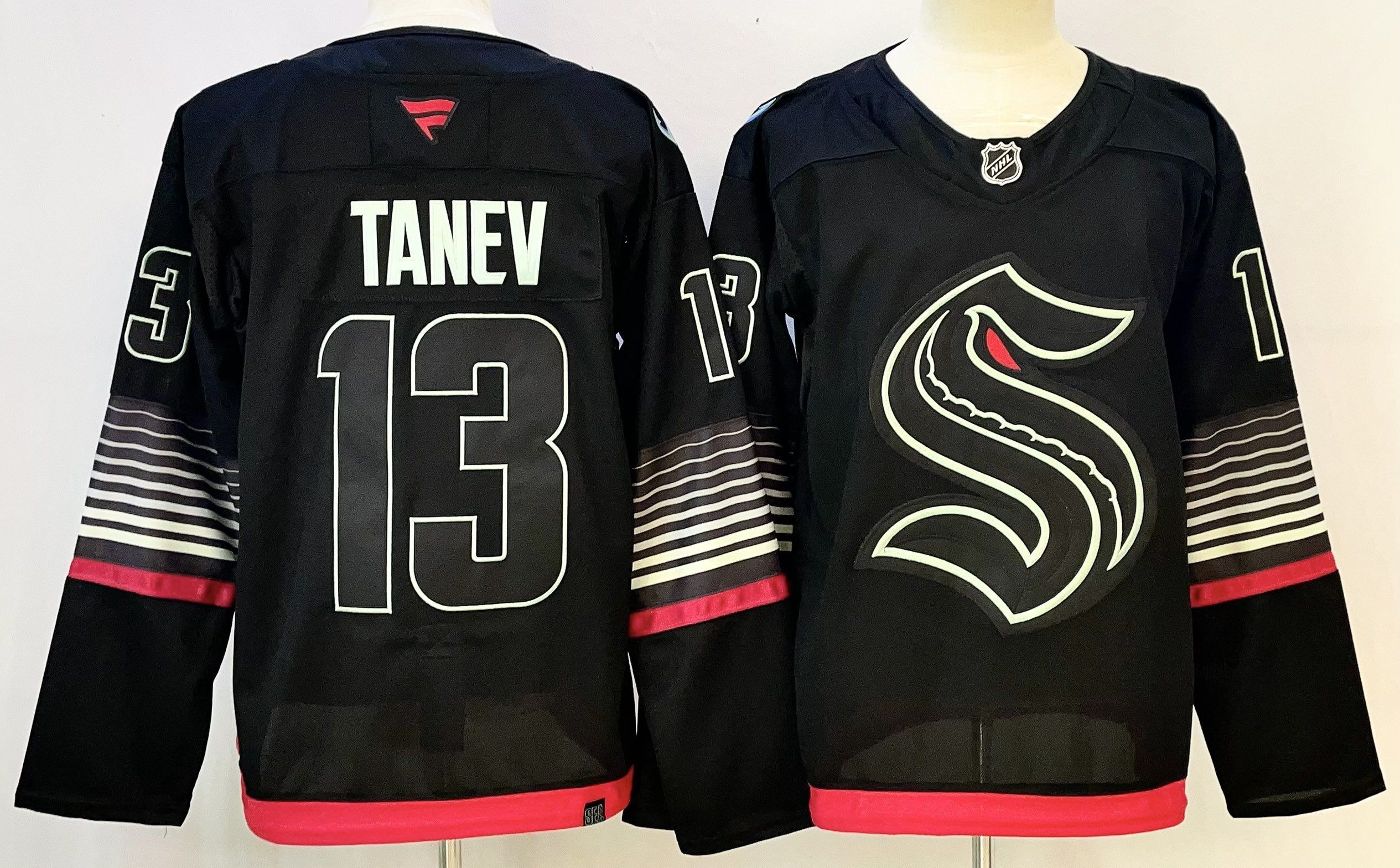 Men Seattle Kraken #13 Tanev Black 2026 Adidias NHL Jersey style 001